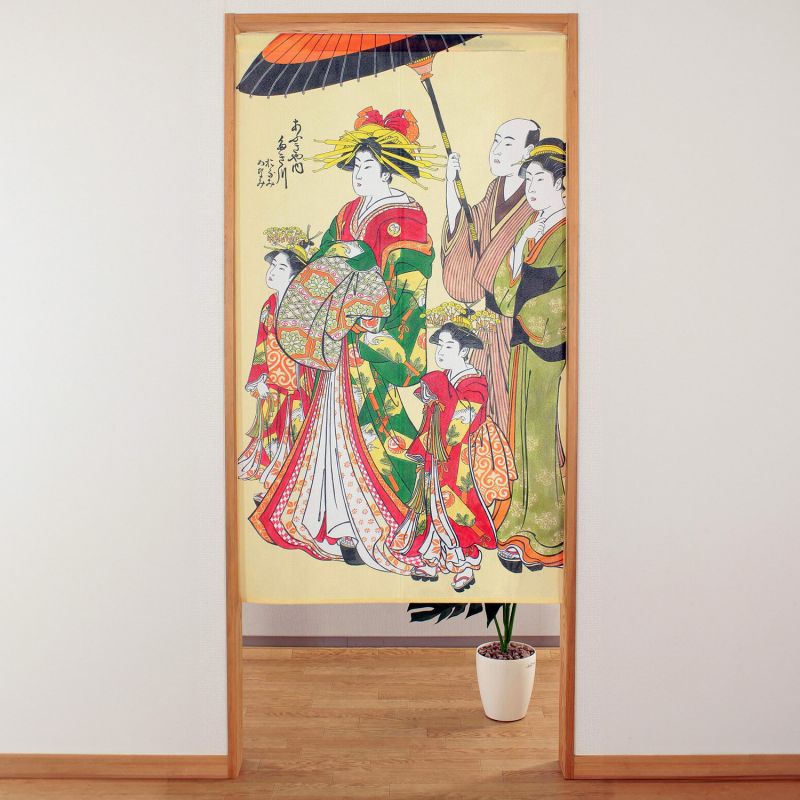 Cortina noren japonesa Ukiyoe Hanakai Oiran