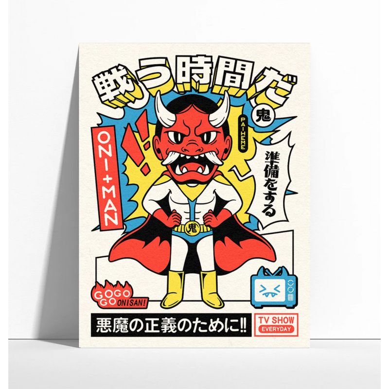 Illustration 30x40cm, Oni Man Print, PAIHEME