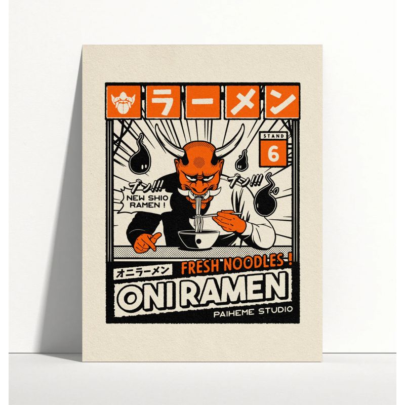 Illustration 30x40cm, Oni Ramen, PAIHEME