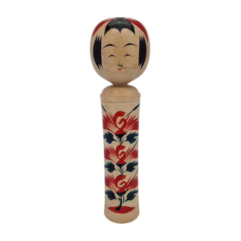 Grande bambola giapponese in legno, KOKESHI VINTAGE, 24.5cm
