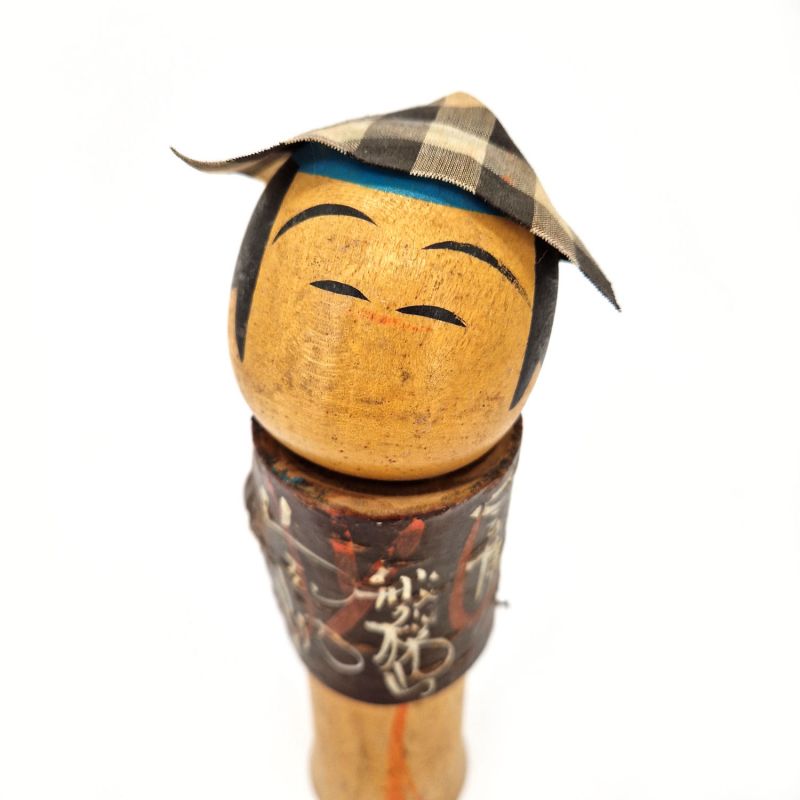 Bambola giapponese in legno, KOKESHI VINTAGE, 21cm