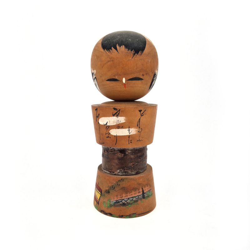 Bambola giapponese in legno, KOKESHI VINTAGE, 22cm