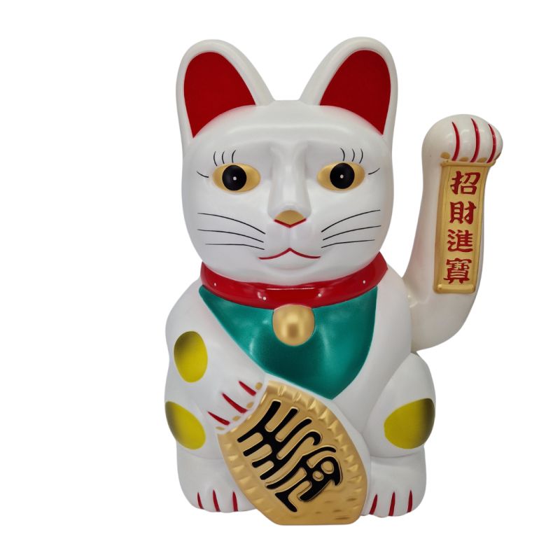 Chat géant manekineko avec patte mobile - SHIROI NEKO