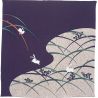 Conigli Furoshiki giapponesi nei prati viola, USAGI