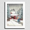 Reproducción de impresión de Kawase Hasui, Nieve en el Santuario, Santuario Hie, Shato no yuki, Hie Jinja