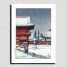 Riproduzione di stampe Kawase Hasui, neve al Santuario di Nezu-Gongen, Nezu-gongen no yuki
