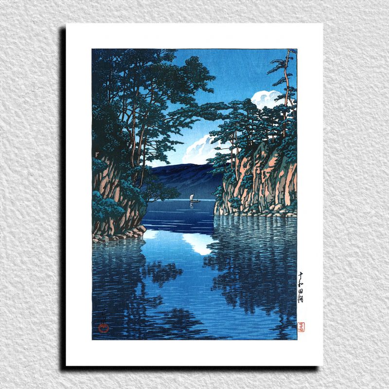 Reproducción de impresión de Kawase Hasui, lago Towada, Towada-ko