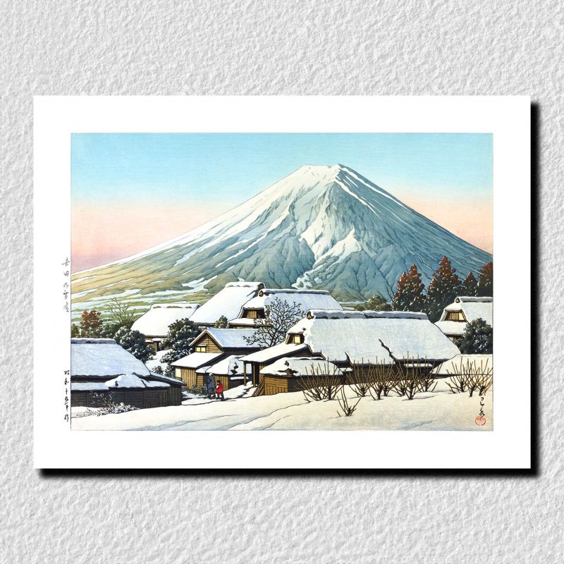 print reproduction of Kawase Hasui, Clearing after a snowfall, Yoshida, Yoshida no yukibare