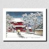 Druck Reproduktion von Kawase Hasui, Zojoji-Tempel im Schnee, Yuki no Zojoji