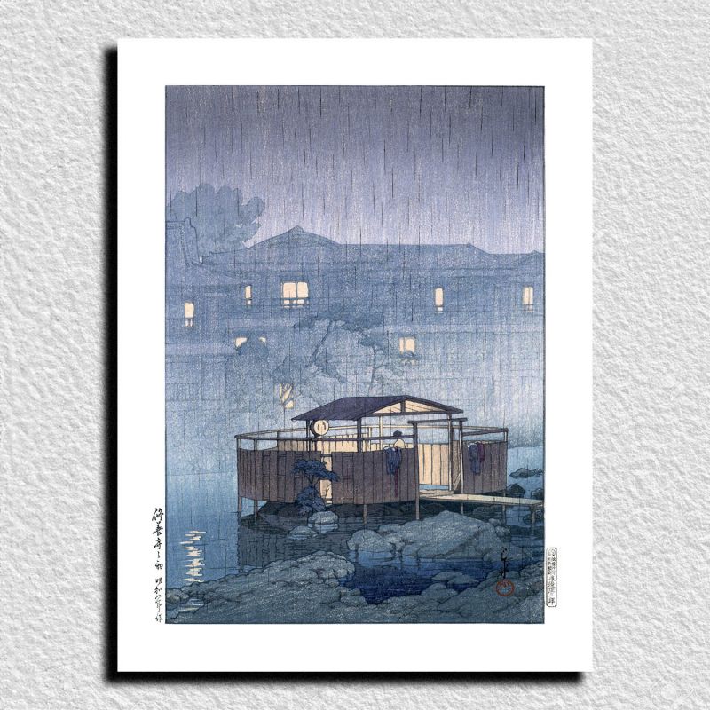 print reproduction of Kawase Hasui, Rain in Shuzen-ji, Shuzenji no ame
