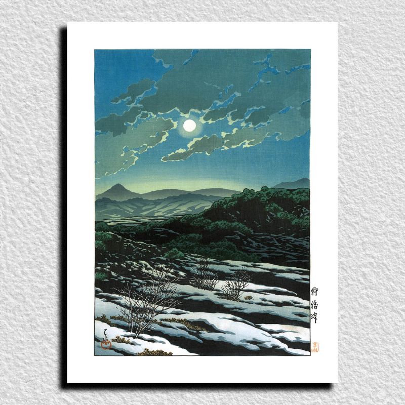 print reproduction of Kawase Hasui, Karikachi mountain pass, Karikachi toga