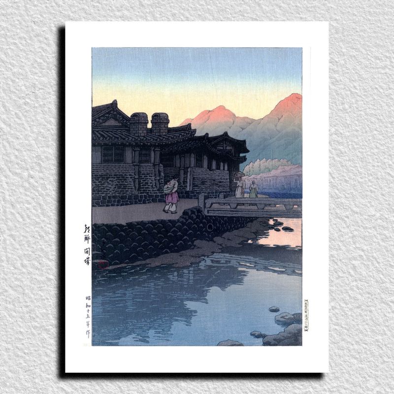 print reproduction of Kawase Hasui, Kaesong, Korea, Chasen Kaijo