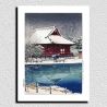 print reproduction of Kawase Hasui, Snow at Shinobazu Benten Shrine, Fu Shinobu benten no yuki