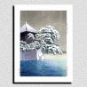 riproduzione a stampa di Kawase Hasui, Neve al tempio Godaido a Matsushima, Matsushima Godaido no yuki