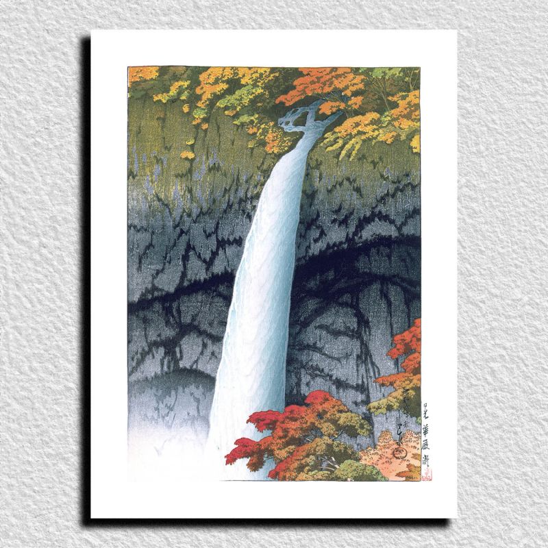 Druck Reproduktion von Kawase Hasui, Kegon-, Nikko- und Kagen-Taki-Wasserfälle