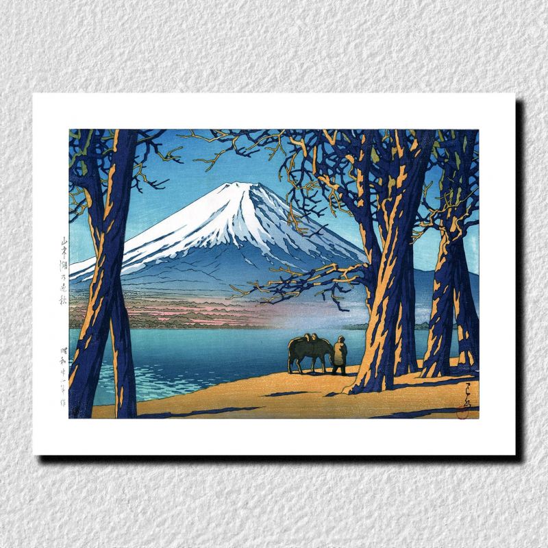 print reproduction of Kawase Hasui, Late Autumn at Lake Yamanaka, Yamanakako no banshu