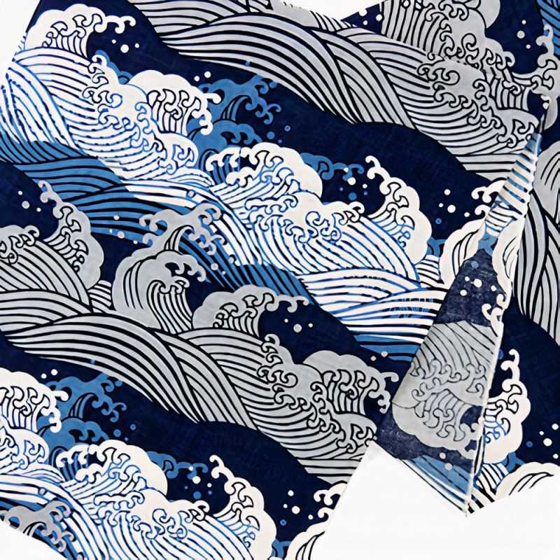Toalla de mano de algodón, TENUGUI, Hokusai Wave