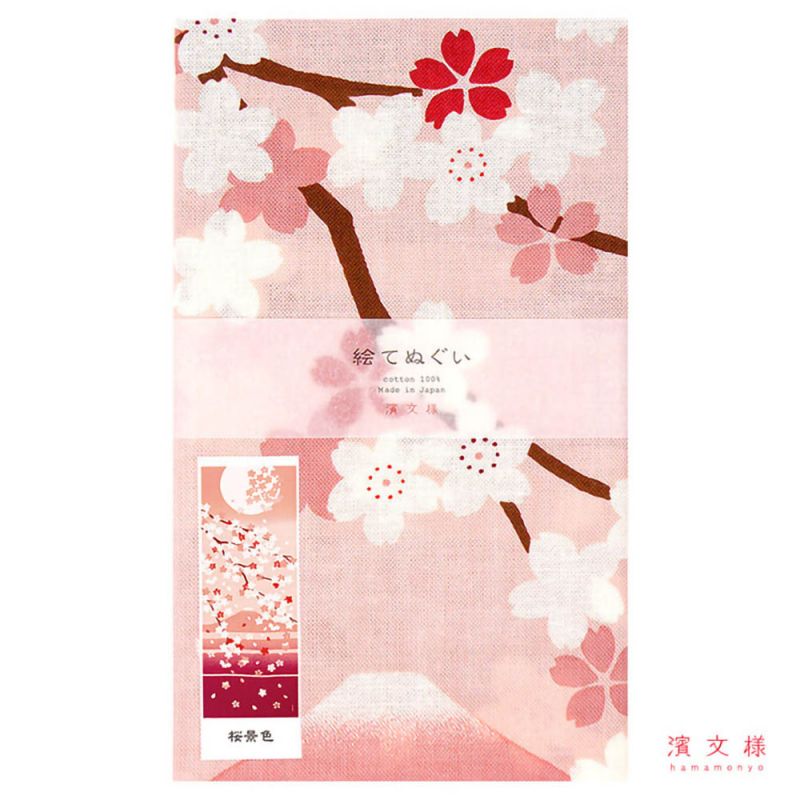Serviette de toilette en coton, TENUGUI, Fleurs de Sakura, SAKURA 1