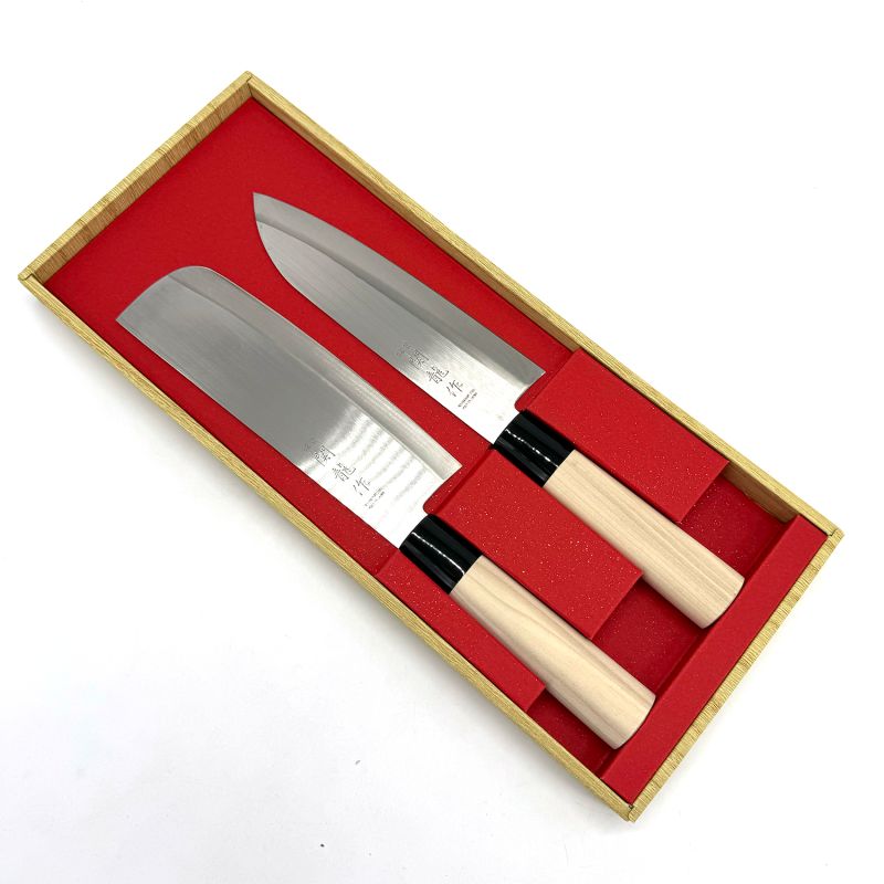 Duo di coltelli giapponesi Nakiri e Santoku - SEKIRYU