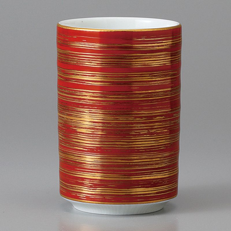 grande tasse rouge doré japonaise MAKI en céramique