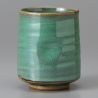 Japanese green ceramic tea cup, YUZU PECO