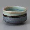 Ciotola per la cerimonia del tè giapponese in ceramica, blu, marrone e grigio - BURURAIN