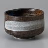 Japanese tea bowl for ceremony - chawan, BARASHI, brown