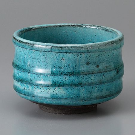 Cuenco de té japonés para ceremonia – chawan, MASHIKO, azul