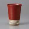 Japanese ceramic mazagran, red - AKA