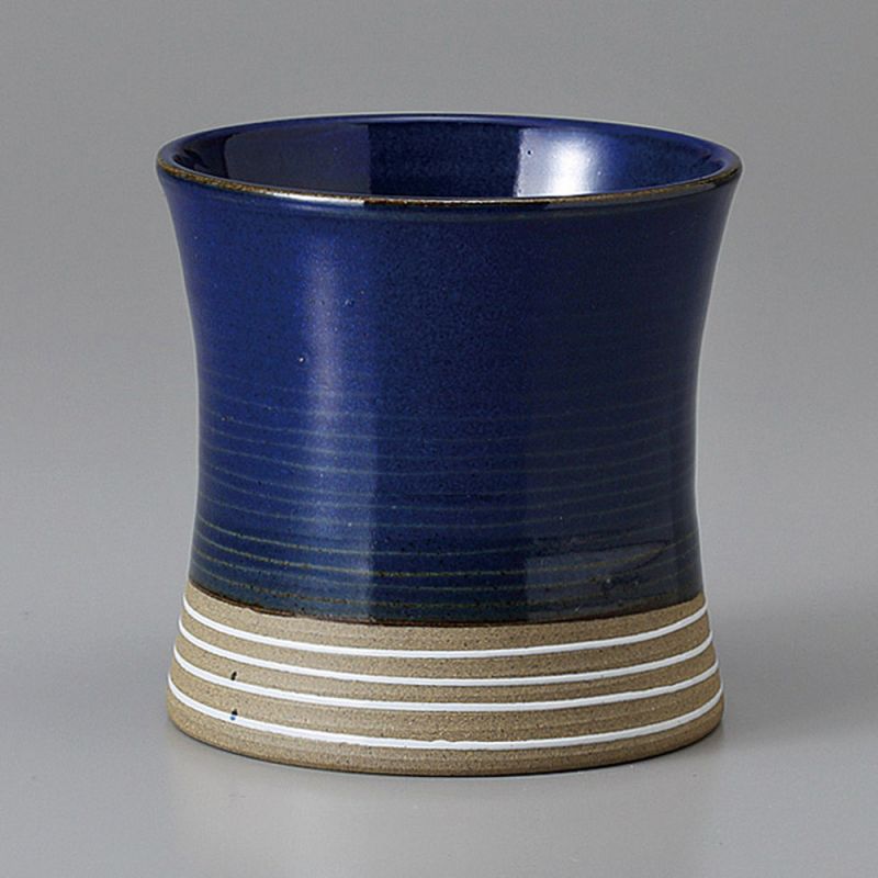 Tazza da tè giapponese svasata in ceramica, blu - SHIROI SEN
