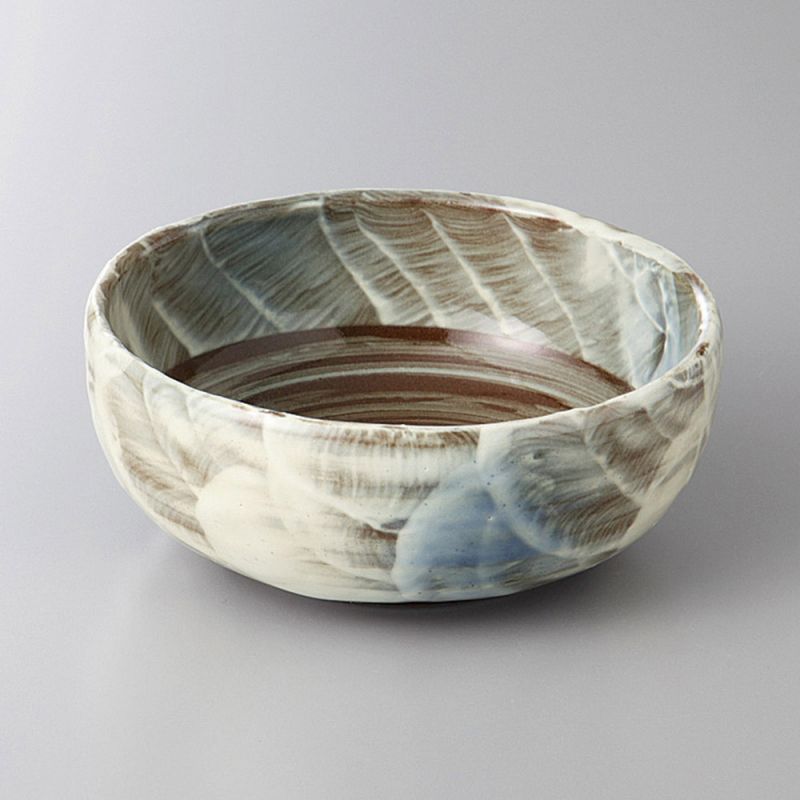Kleine japanische Keramik Donburi Schale, schwarz und weiß - HAKARI