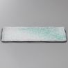 Small rectangular Japanese ceramic plate with green glaze, - AOI AISHINGU