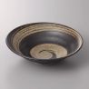 Japanese ceramic ramen bowl, NARUTO, brown swirl