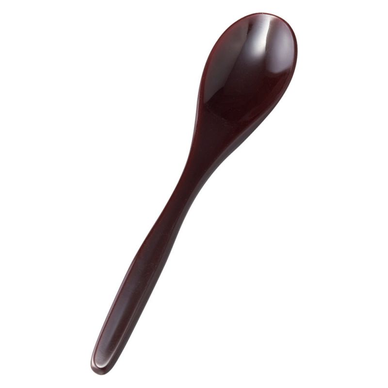 Japanese resin spoon, JUSHI, very dark red