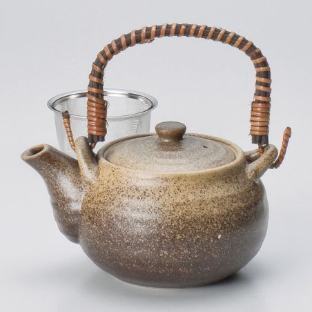 Tetera de terracota japonesa, BIZEN KAZE 0,8L, Castaño