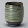 Japanese ceramic tea cup, shades of green - NYUANSU