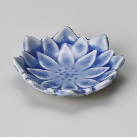 Petit récipient japonais en céramique, lotus bleu, SOSU