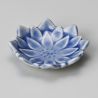 Small Japanese ceramic vessel, blue lotus, SOSU