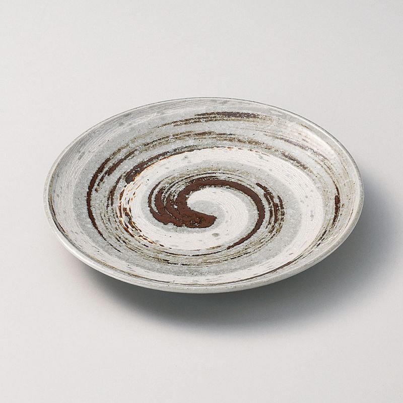 assiette traditionnelle japonaise de taille moyenne ronde avec motif tourbillon NARUTO