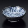 Piatto in ceramica giapponese, motivo a onde, SEIGAIHA
