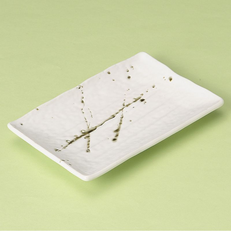 Japanese sushi plate, GYO, white and green