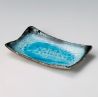 Japanese blue rectangular ceramic plate - AOI