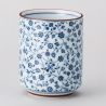 tasse blanche japonaise HANAMOMEN en céramique fleurs bleues