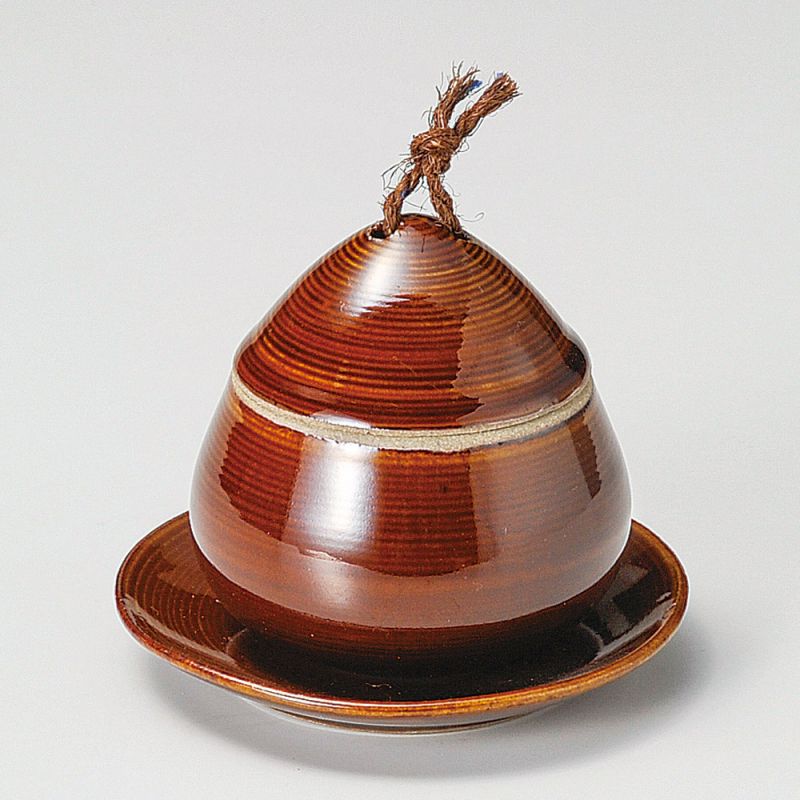Traditional cup with lid and saucer, brown, TOGATTA KABA