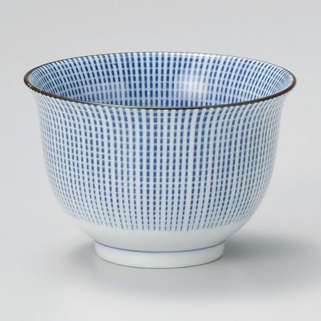 tasse japonaise blanche lignes bleues SENDAN TOKUSA SENCHA