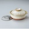 Gray and white ceramic donabe pot - SHIZEN NO PATAN