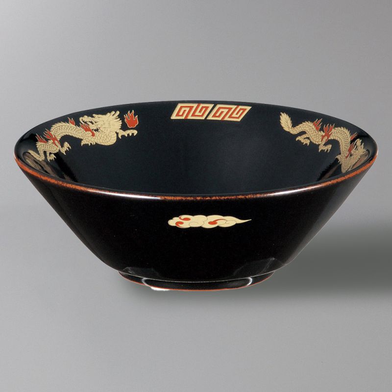 Tazón japonés para fideos ramen de cramica Ø19,5cm RYÛ, dragón dorado