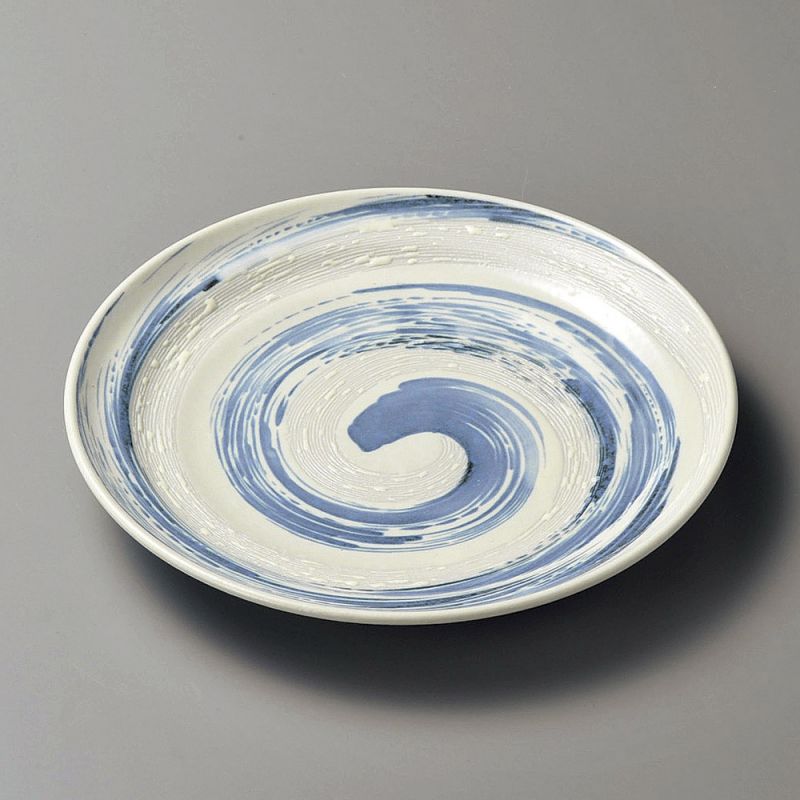 piatto rotondo giapponese di ceramica, NARUTO, mulinello blu