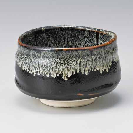 black japanese tea bowl for tea ceremony YUTEKI