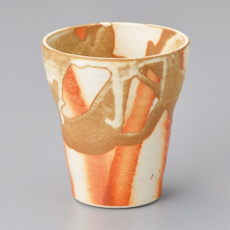 Mazagran japonais en céramique, beige marron orange - RANDAMU